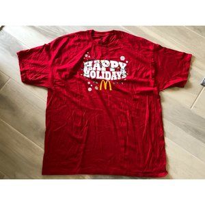 RARE VINTAGE MCDONALD'S HAPPY HOLIDAYS CHRISTMAS COTTON XL EXTRA LARGE T-SHIRT